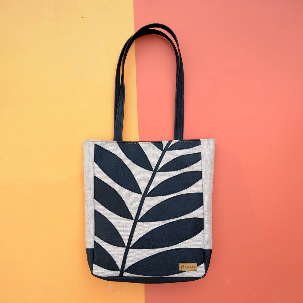 Tote bag Black Leaves